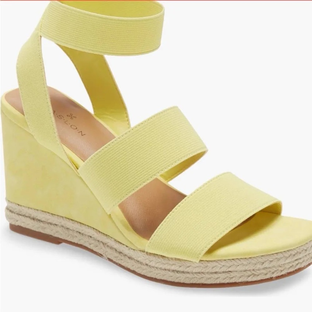 Neon Yellow Wedge Sandals